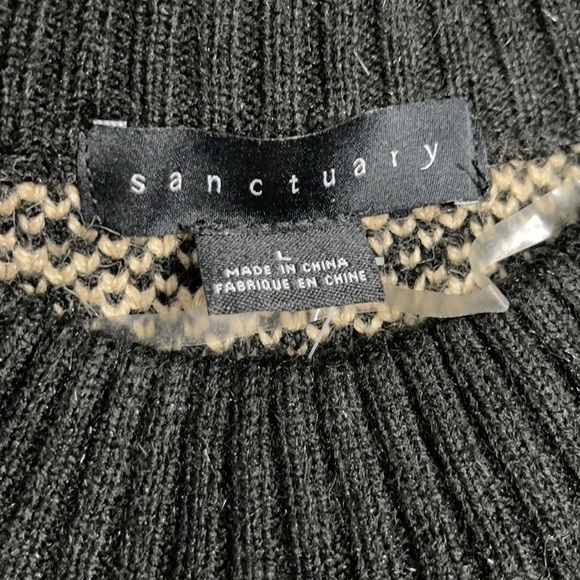 NWOT Sanctuary Black Tiger Wild Kingdom Oversize Sweater US L - Picture 7 of 8